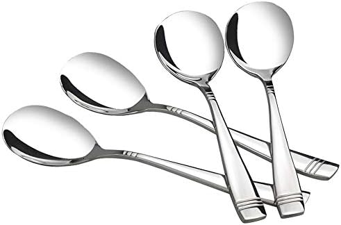 Obston Stainless Steel Buffet Serving Spoons, 9.65 Inch Dinner Buffet Spoons, Set of 6