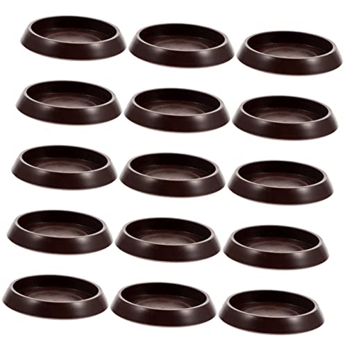 Veemoon 15 Piezas Estera De Muebles Protector De Piso De Silla para Madera Dura Almohadillas para Patas De Sillas Ruedas para Muebles para Alfombras Marrón Claro El Plastico