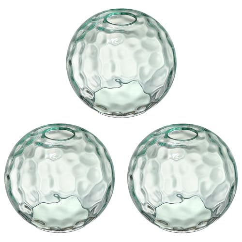 Image of 6.3 Inch Replacement Clear Hammer Glass Lamp Shade Light Fixture,for Replacement Wall Sconce Pendant Light Ceiling Light Chandelier Shade,Factory Outlet (Green Glass, 3 Pack)