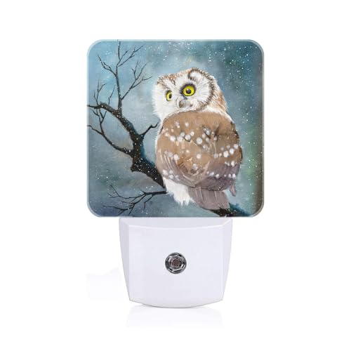 Image of Winter Snow Cute Night Light,Plug Into Wall with Dusk to Dawn Light Sensors, Warm Nightlights for Bedroom, Bathroom, Hallway, Kitchen, Gifts Ideal for Boys Girls Women Men