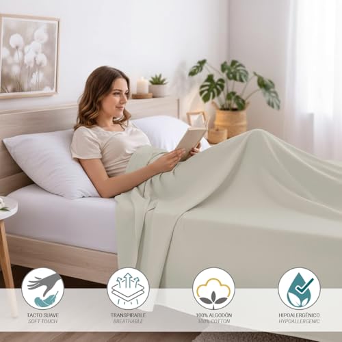Drap de dessus 100% coton haut de gamme pour lit de 135 cm - 3