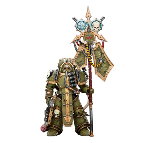 Image of JOYTOY Warhammer 40K 1 /18 Action Figure 15+,Death Guard, Plague Marine Icon Bearer with Boltgun and Plague Knife 4.80 inch Collection Model Birthday Gifts JT02915