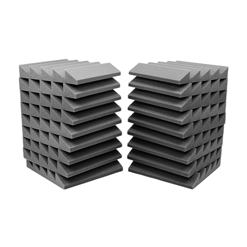 ACOUSPANEL Paneles Acústicos Pack de 18 Espumas Acústicas Ignífugas Sin Comprimir de 30x30x5cm Color Gris Antracita Aislante Acústico