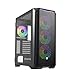 Produktbild Nfortec - KRATER X Mid Tower (ATX) Gaming PC Gehäuse, 4x 120mm ARGB Lüfter inklusive, Front Mesh, seitlich gehärtetes Glas, schwarz