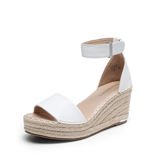 DREAM PAIRS Women's Wedge Sandals Open Toe Espadrilles Sandals Comfortable Dressy Ankle Strap Platform Sandals Suitable for Work Beach Summer Shoes