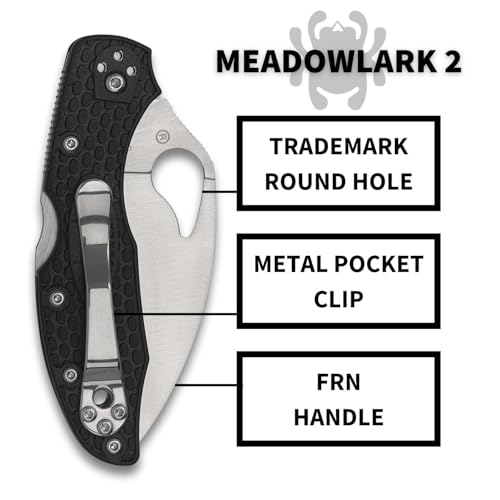 Image of Spyderco Byrd Meadowlark 2 Wharncliffe Folding Pocket Knife, PlainEdge | 6.9 inch Overall Length, 2.97 inch 8Cr13MoV Steel Blade, FRN Handle, Back Lock, Full-Flat Grind