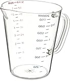 Carlisle 4314407 Commercial Plastic Measuring Cup, 1/2 Gallon, Clear