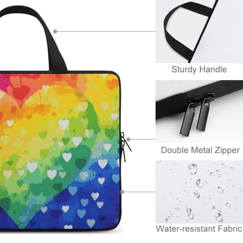 Housse PC portable 17" antichoc imperméable cœur arc-en-ciel - 3