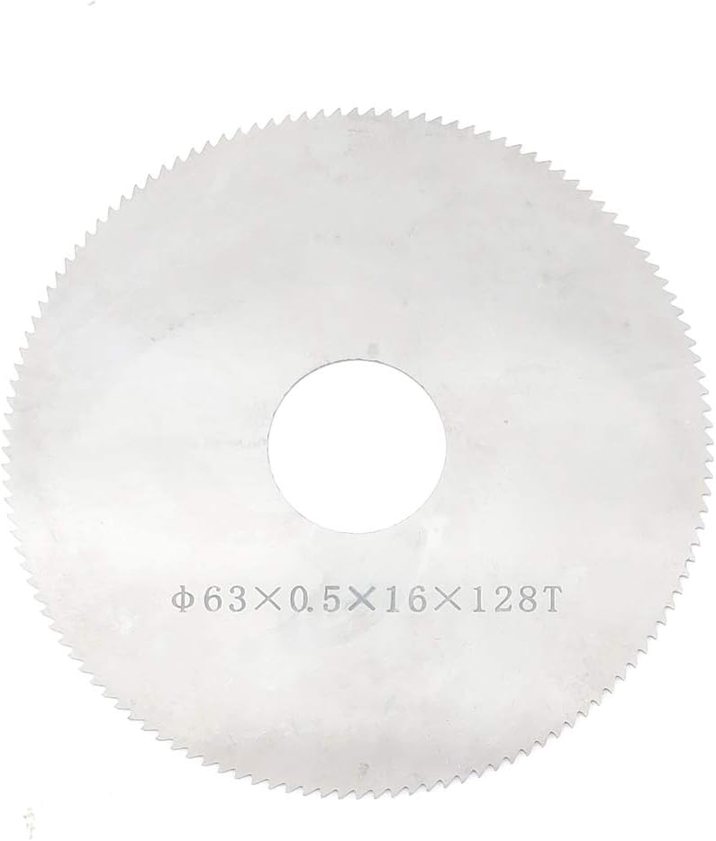 63X0.5mm 128T Tungsten Steel Circular Saw Blade Woodworking Mini Hobby Table Saw Replacement Parts for Copper Aluminum Cutting (63mm Carbide Blade)