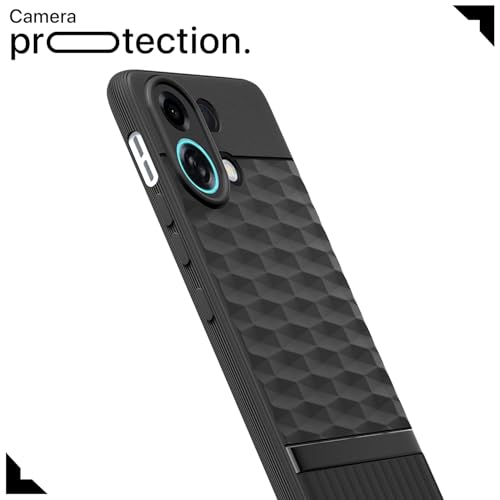 Image of Pikkme Back Cover for Oppo K13 Turbo 5G Camera Protection 3D Hexa Cube Design Silicone Protective Bumper Case (Black)