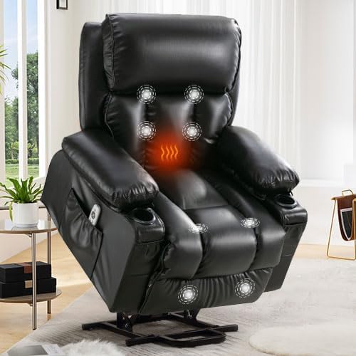 Sillón reclinable eléctrico cuero color sólido
