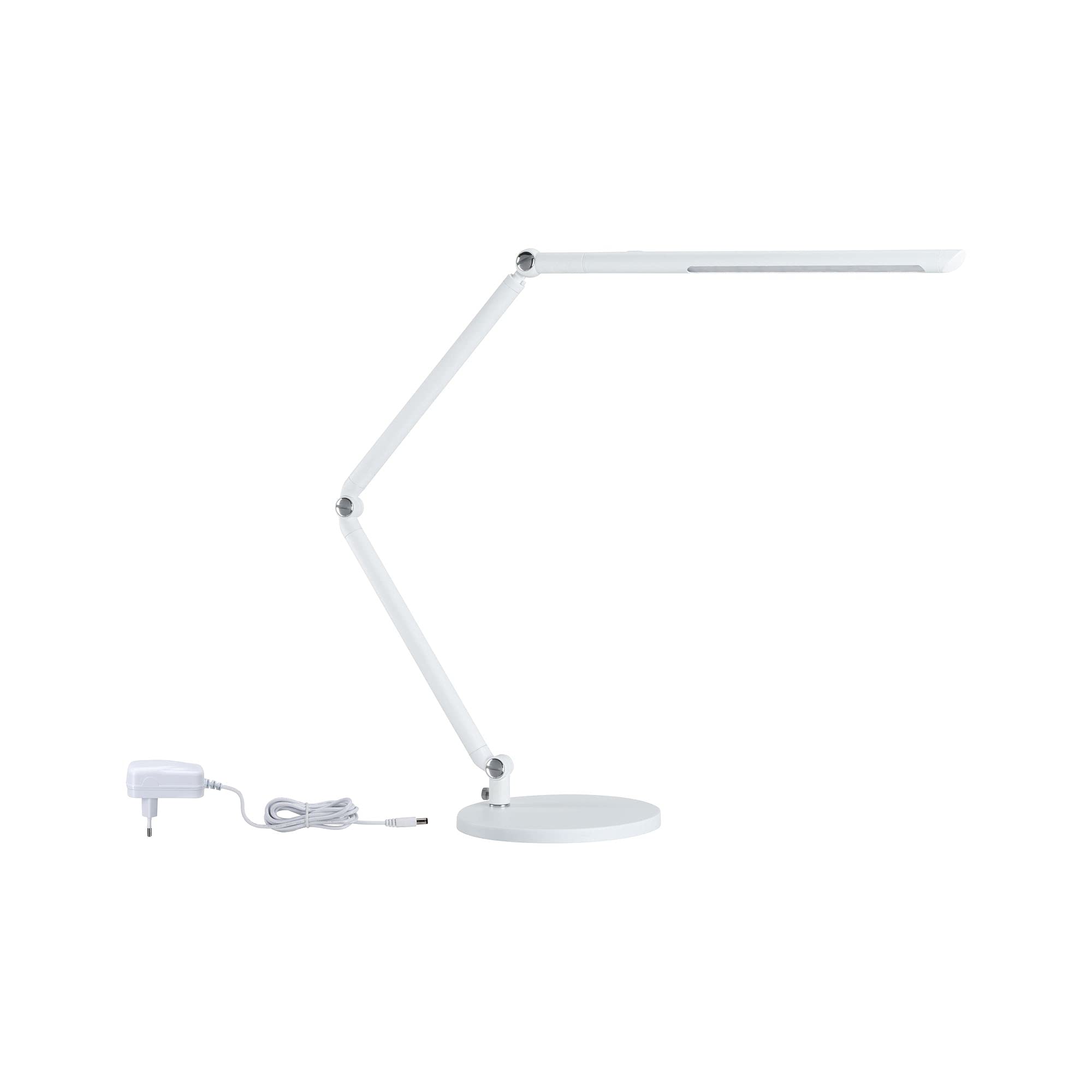 Paulmann 78911 Luminaria de escritorio LED FlexBar WhiteSwitch TunableWhite incl. lámparas auxiliares 1x10,6W, reg., blanco, luminaria sobremesa 3000K