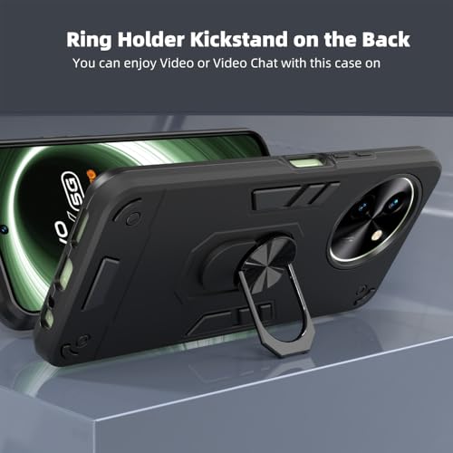 Image of NDCOM for Vivo T3x 5G Back Cover | Premium Vivo Y58 5G Back Cover | Shockproof Ring Holder Case