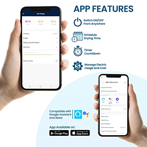 Smart WIFI Heated Electric Clothes Airers Dryer | Radiator Wings Heaters 3-Tier Foldable Indoor Drying Clothing Rack Horses For Heating Towels Laundry Drier System Freestanding Portable Airing - Image 2