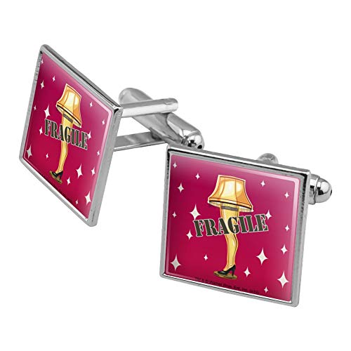 GRAPHICS & MORE A Christmas Story Fragile Square Cufflink Set - Silver or Gold