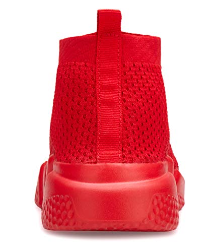 Santiro Womens Walking Shoes Slip On Sneakers Lightweight Sock Shoes Casual Sports Shoes Breathable Knit Athletic Shoes Flat Fashion Laceless Tennis Shoes All Red 8 Us #TOP4