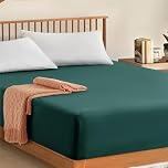 My home store Fitted Sheet 100% Egyptian Cotton 300TC Hotel Quantity 30 cm Fitted Bedsheets (Emerald, Double)