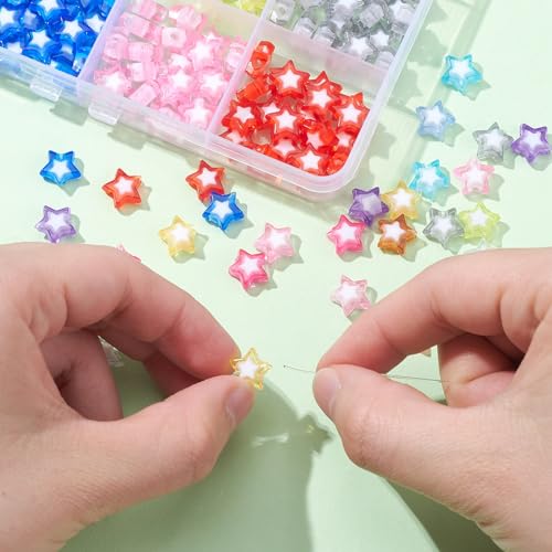 UR URLIFEHALL 300 Pcs 12 Colours Acrylic Star Beads Five Pointed Star Shaped Loose Beads for DIY Jewellery Making Crafts Home Gift Decor - Image 4