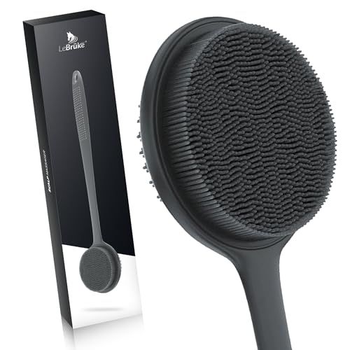 Lebrüke Back Brush Bath Brush - Silicone Back Scrubber for the Shower - Body Scrubber with Long Handle