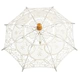 Veemoon Spitzenschirm Für Hochzeit Bestickter Sonnenschirm Als Dekoration Ergonomischer Griff Für Sicheren Halt Für Hochzeitsfotos Und Feiern