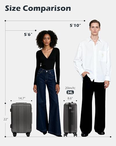 Coolife Hardshell Carry-On Suitcase with TSA Lock - $49.99