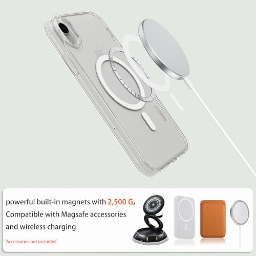 Image of Magnetic iPhone XR case,Compatible with Magsafe, Military-Grade Protection,Slim Translucent Matte Shockproof with Anti-Scratch Anti-Fingerprint Phone Cover (Transparent, iPhone XR)
