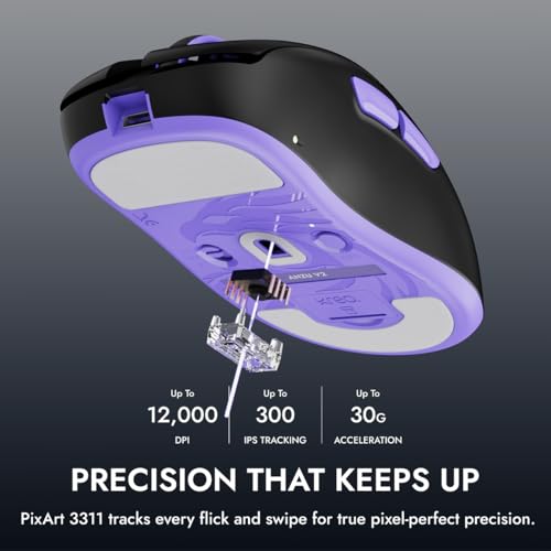 Image of Kreo Anzu V2 Wireless Gaming Mouse, 48g Ultra-Light Ergonomic Mouse, PixArt 3311 Sensor, 12000 DPI, 2.4GHz /Bluetooth /USB-C, 1000Hz Polling, Huano 80M Switches, 50+ Hr Battery (White)