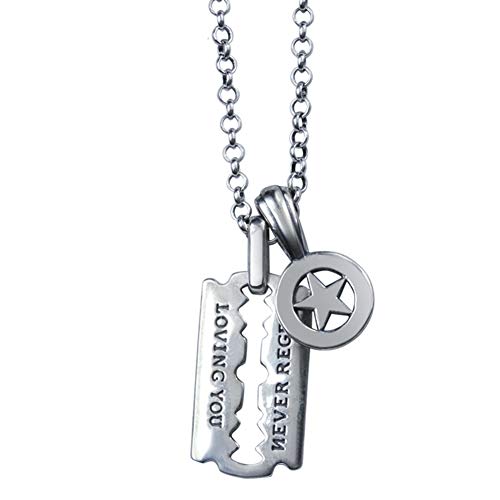 Pendentif lame de rasoir collier homme bohème tribal amérindien aux détails ciselés