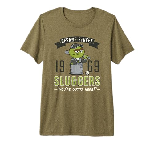 T-shirt Sesame Street Oscar the Grouch vêtements homme rétro collection sluggers