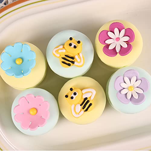 Edible Bee Cake Decorations, Flower Cake Decorations, Royal Edible Bees For Cupcakes, Bake Cakes, Cookies, Macaron, Waffles, And Ice Cream. #TOP6