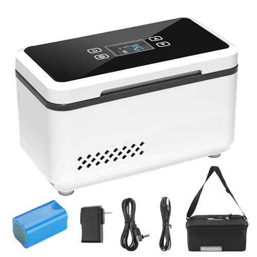 Electric Insulin Cooler Travel Case Mini Insulin Fridge for Storage Portable Insulin Refrigerator Large Capacity Diabetic Fridge Box for home travel Rechargeable Battery Temperature LCD Display