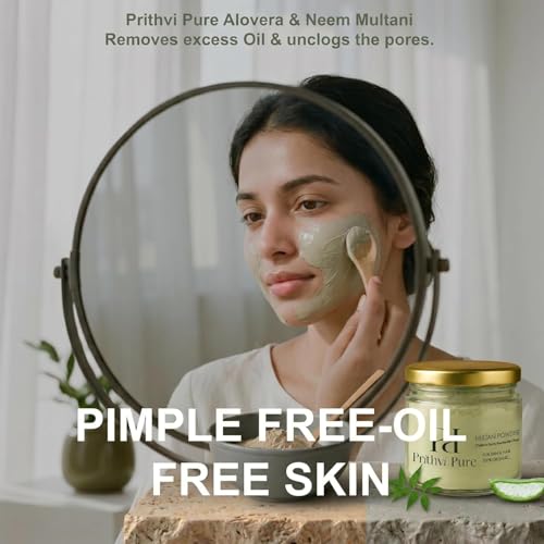 Image of Aloe Vera & Neem Multani Mitti Face Pack (200g) | Acne & Pimple Control, Oil Control, Deep Cleansing & Skin Brightening | Natural Herbal Powder | For Face and Hair |