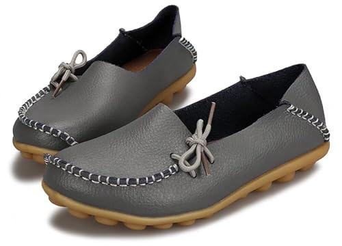 Image of Women's Leather Slipper Loafers Flat Shoes Slip-Ons