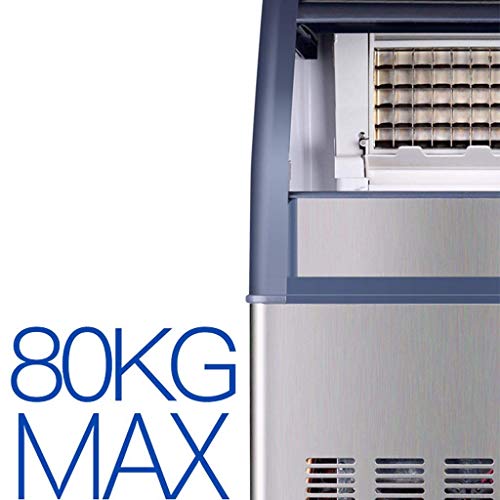 cvhtroe Eismaschine 176LBS/24H mit 44lbs Speicher Speicherkapazität Eismaschine 55Eiswürfel pro Platte Industrielle… – Bild 3