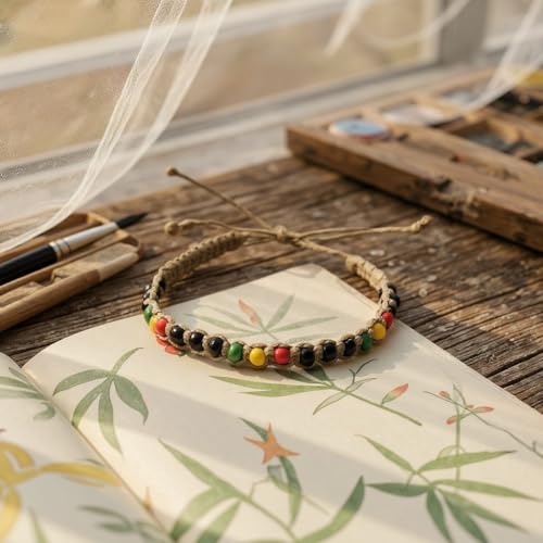 Image of BlueRica Hemp Anklet with Glass Beads
