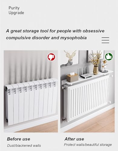 Étagère de radiateur sans perçage pour plantes d'intérieur et cache-chauffage blanc