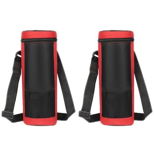 Lot de 2 Sacs isothermes pour Bouteille, Housse pour gobelet en Tissu Oxford, Sac glaciaire Isotherme, Housse pour gobelet Isotherme, Sac Messager pour Pique-Nique en Plein air (Rouge)