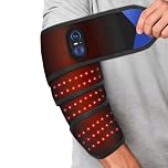 Cordless Heating Pad for Arm Elbow Leg, Heating Pad Body Wrap with Red Light, 5000mAh Rechargeable Fast Heating Arm Sleeve with 3 Heat & Timing Settings, Black