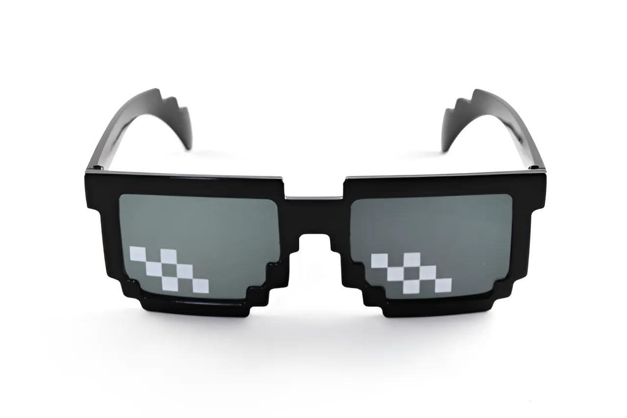 funcart Thug Life Sunglasses Classic Black Retro Style 8 Bit Pixel Sun Shades Pixelated Meme Eye Glasses Unisex For Men Women Boys Girls Parties Funny Joke Photo Cool Life Party Props-picture-47