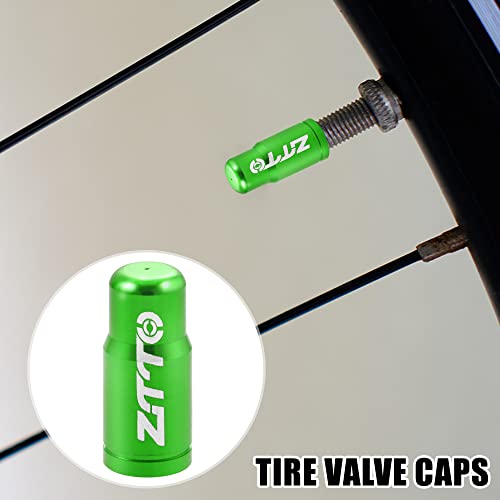 X AUTOHAUX 10 piezas Tapas de Válvula de Aleación de Aluminio para Neumáticos con Válvula Tipo Francesa para Bicicleta de Montaña, Bicicleta de Ruta MTB Verde miniatura 2