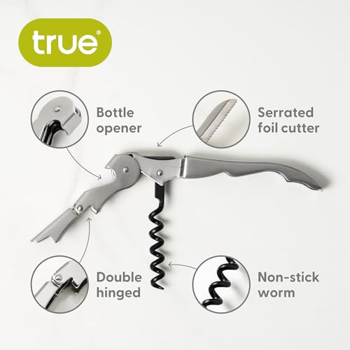 image for True Truetap Double Hinged Waiters Corkscrew Bottle Opener with Foil C