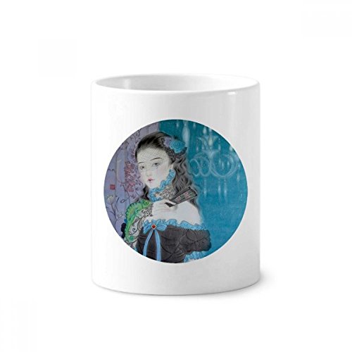 Pot à pinceaux aquarelle céramique blanche chinoise pour bureau