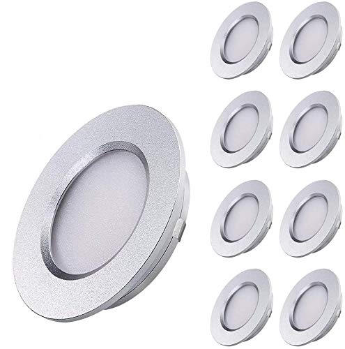 Greenclick RV Lights Interior, 12V LED Puck Light Dimmable RV Boat Recessed Mount Ceiling Light 4000K Neutral White Rv Lights for Under Cabinet Truck Motorhome Sailboat Interior Lighting, 8 Pack