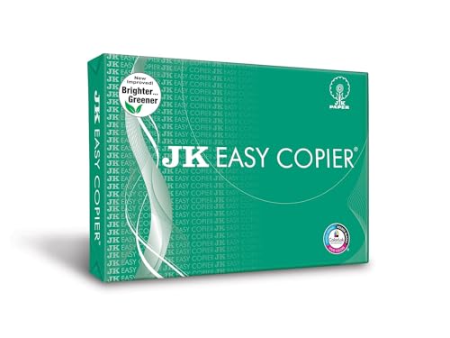 JK Easy Copier Paper | A4 Size | 70 GSM | 500 Sheets | White Paper, 1 Ream | For Laserjet & Inkjet Printer | Fast Drying | Both Side Print | Eco Friendly | ColorLok (Pack of 1) | One Ream (Image - 1)
