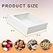 JOHOPACK 30pcs 8x8x2 Inch White Bakery Boxes Pie Boxes Cookie Box with window Chocolate Covered Strawberries Box for Christmas Valentine's Mother's Day