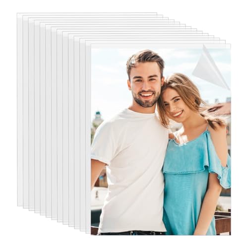 25 Piezas Láminas Laminadas en Frío, Láminas de Laminación en Frío, transparentes, impermeables, autoadhesivas, para fotos, documentos, carteles, Copias Botánicas, suministros de oficina, 300x212 mm