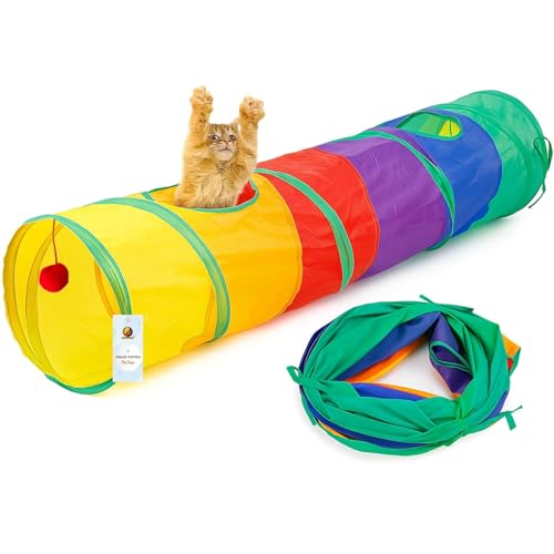 Foodie Puppies Cat Toys Cat Tunnel Pet Tube Collapsible Play Toy Indoor Outdoor Kitty Puppy for Puzzle Exercising Hiding Training Toy | Cats, Kittens, Rabbits, Guinea Pigs & Puppies (Straight Tunnel)