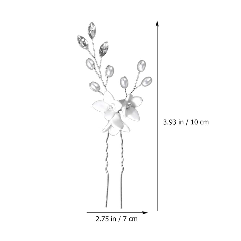 Baluue 12stücke Teiliges U-förmiges Haarschmuck-set Mit Weißen Blumen Für Hochzeiten Brautfrisuren Und Brautjungfern Haarnadeln Kunstperlen Für Besondere Anlässe
