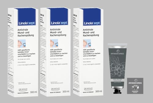 Linola Sept Mundspülung Rachenspülung Set mit 3 x 300 ml und eine...