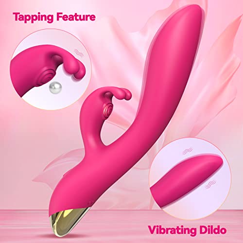 G Spot Rabbit Vibrator Adult Toys For Clitoris G-Spot Stimulation, Realistic Dildo Stimulator With 9 Tapping Features & 9 Vibration Modes, Waterproof Adult Sex Toys For Women And Couples #TOP4